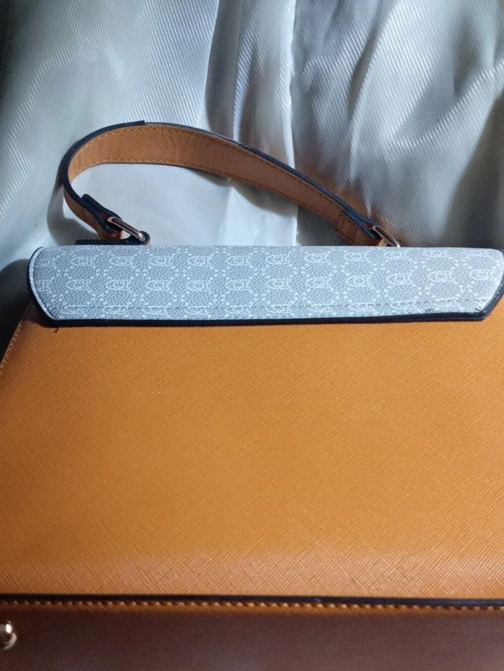 Dune London Two-Tone Orange and Gray Top-Handle Bag